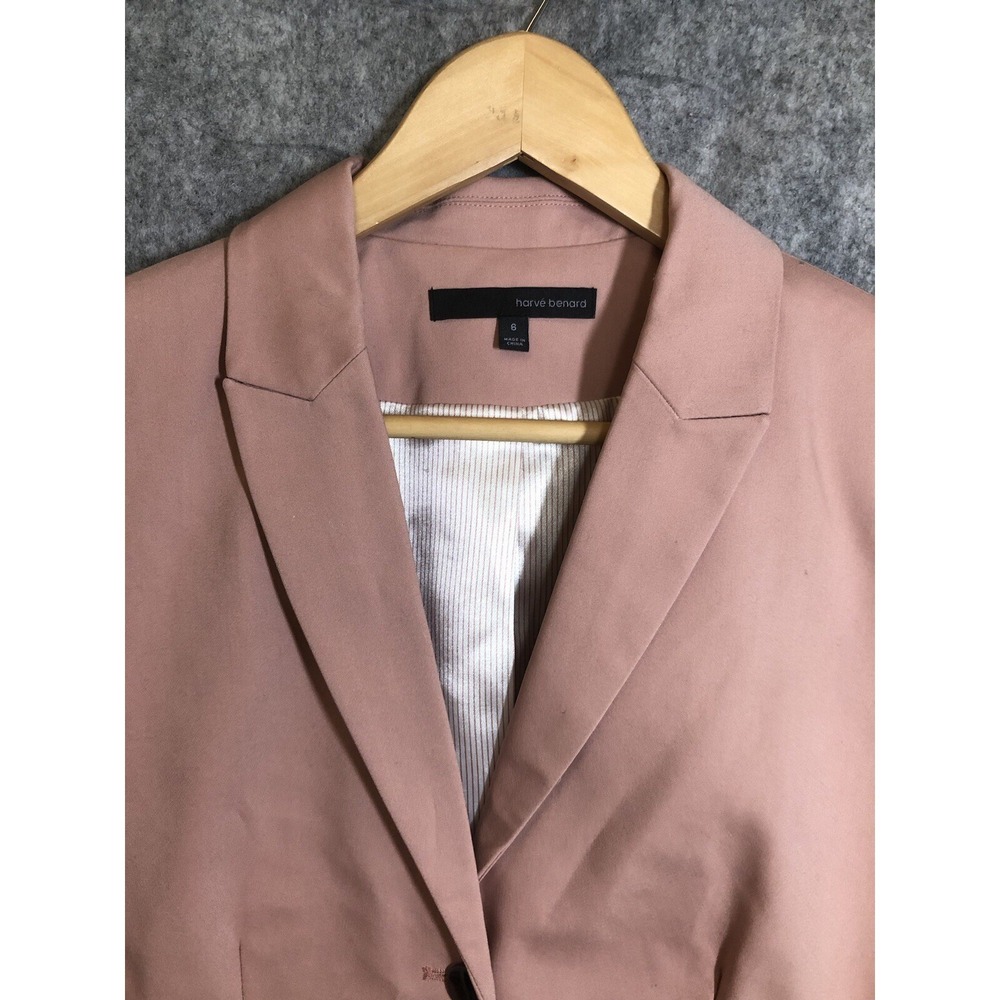 Harve Benard Blazer Womens 6 Pink Lined Cotten Blend Career Casual Jacket